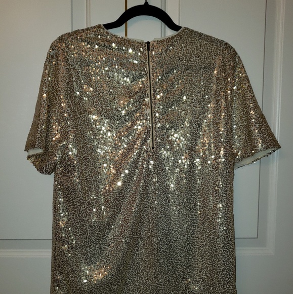 Gold sequin sheath dress- Small - Picture 3 of 3